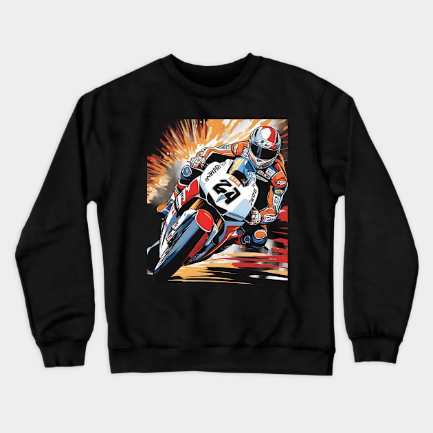 Racing Motorcycle Crewneck Sweatshirt by animegirlnft